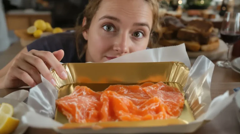 Pourquoi le carton sous le saumon fumé est toujours doré : la vraie raison enfin révélée Pourquoi le carton sous le saumon fumé est toujours doré : la vraie raison enfin révélée